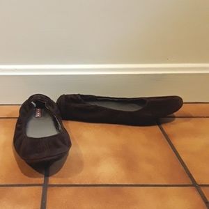 Prada Brown Suede Ballerina Flats 38 - image 1